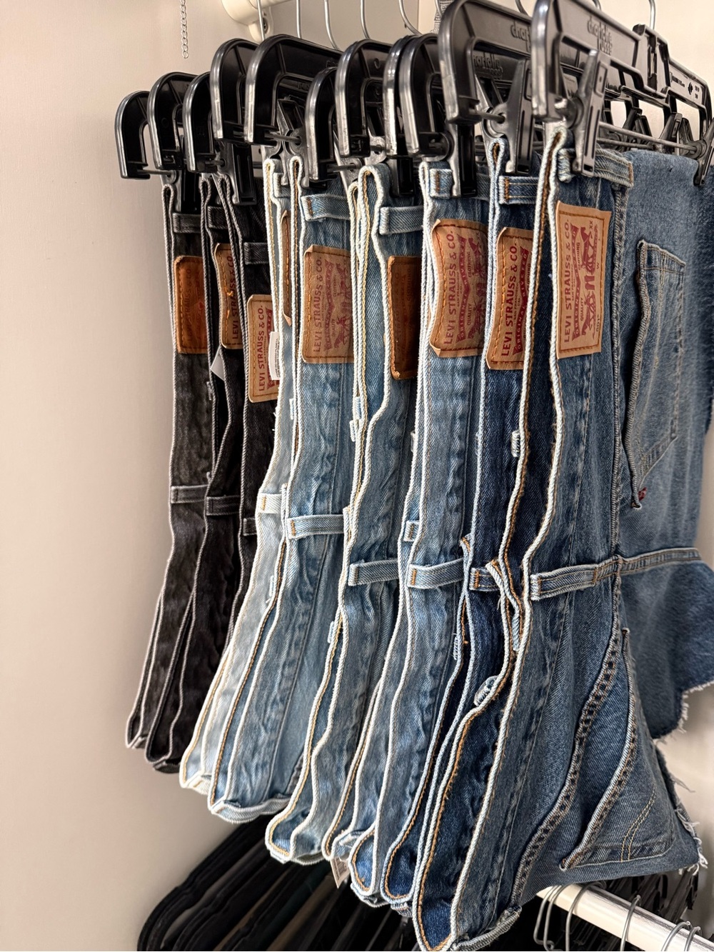 Levi's Dark Blue Distressed Denim Cutoff Shorts - Picture 5 of 5